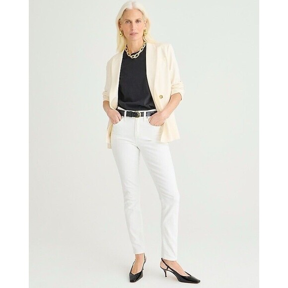 J.Crew 9" Toothpick Mid-rise Jean in White Wash ankle-length leg New Size 27 - Picture 3 of 9